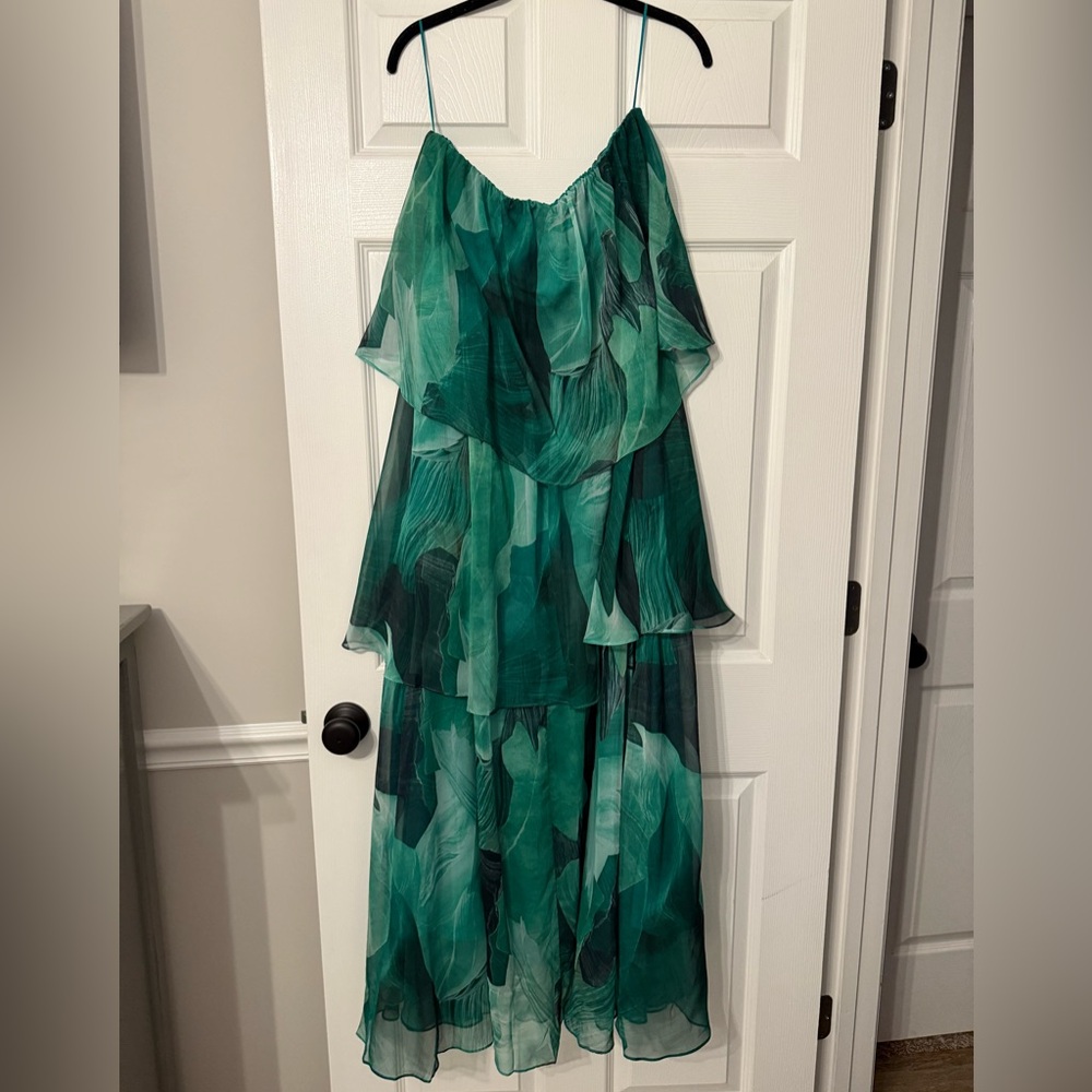 Petal & Pup Green Ruffled formal dress